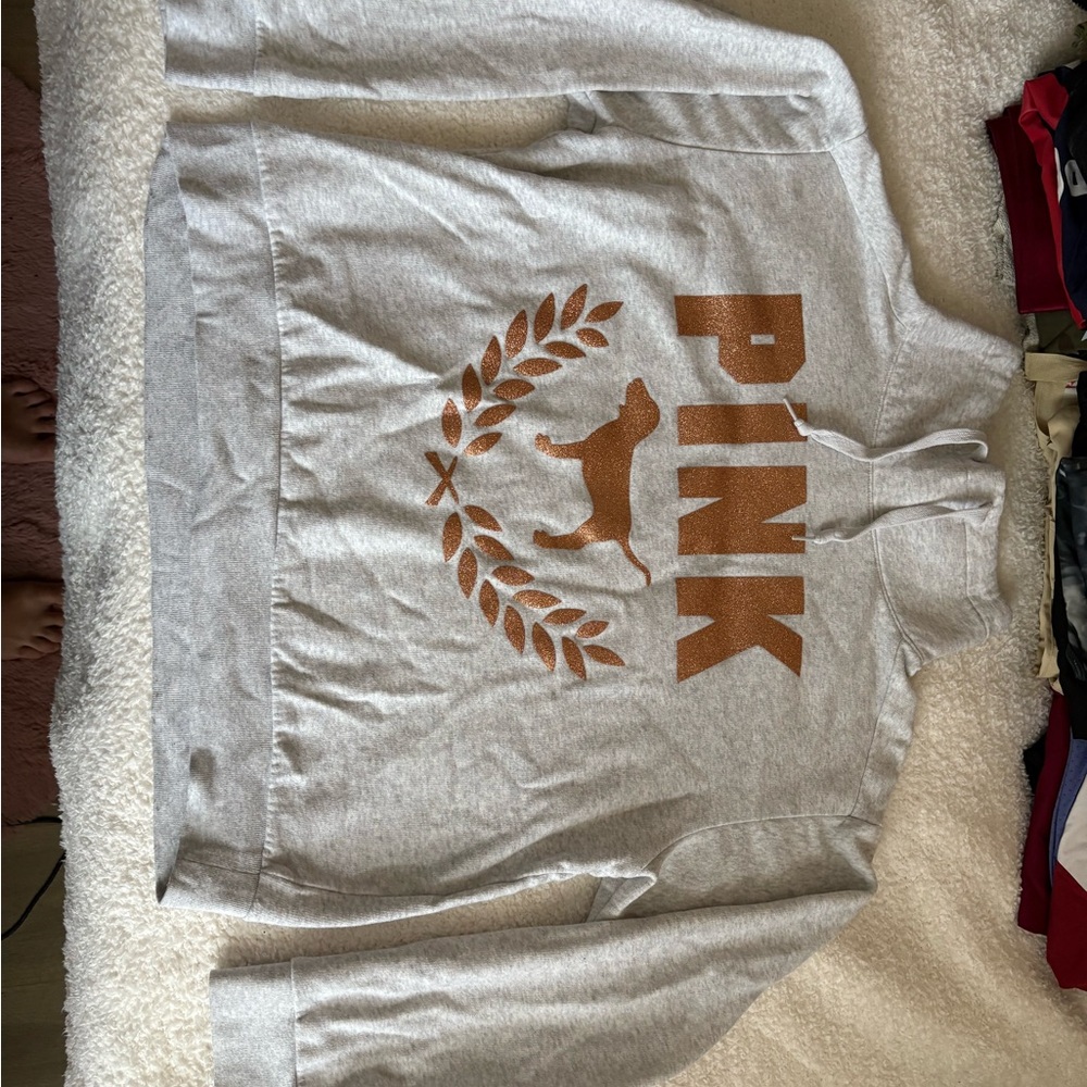 PINK Victoria's Secret Gray and Brown Sweater
